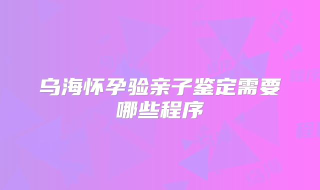 乌海怀孕验亲子鉴定需要哪些程序