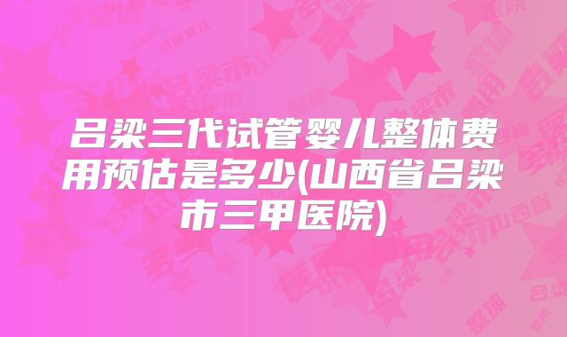 吕梁三代试管婴儿整体费用预估是多少(山西省吕梁市三甲医院)