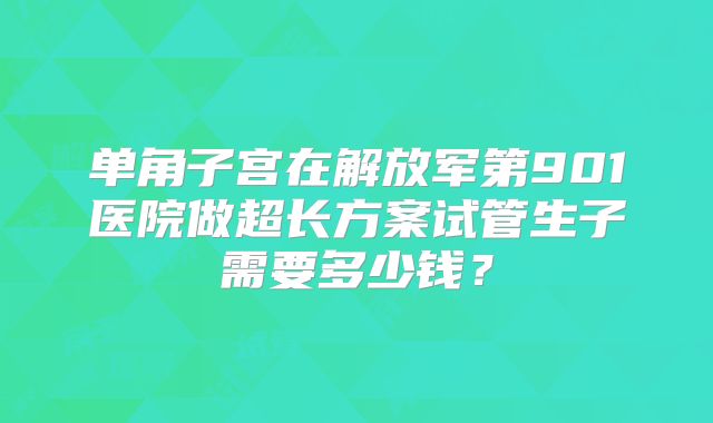 单角子宫在解放军第901医院做超长方案试管生子需要多少钱？