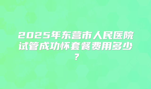 2025年东营市人民医院试管成功怀套餐费用多少？