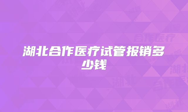 湖北合作医疗试管报销多少钱