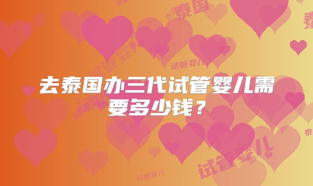 去泰国办三代试管婴儿需要多少钱？