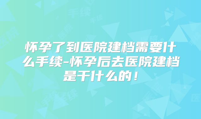 怀孕了到医院建档需要什么手续-怀孕后去医院建档是干什么的！