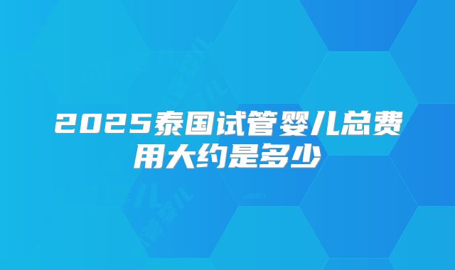 2025泰国试管婴儿总费用大约是多少