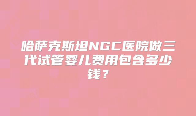 哈萨克斯坦NGC医院做三代试管婴儿费用包含多少钱？