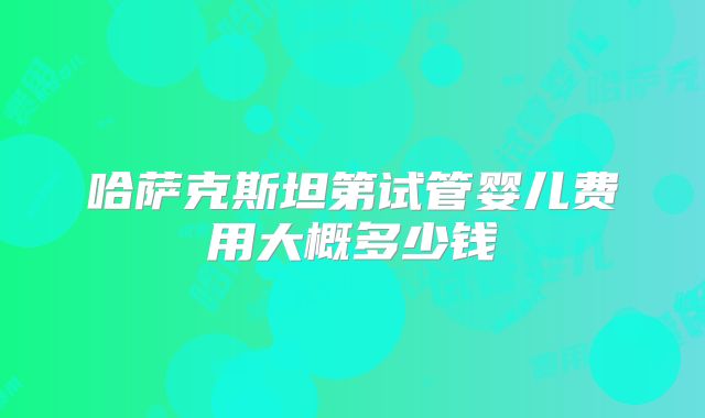 哈萨克斯坦第试管婴儿费用大概多少钱