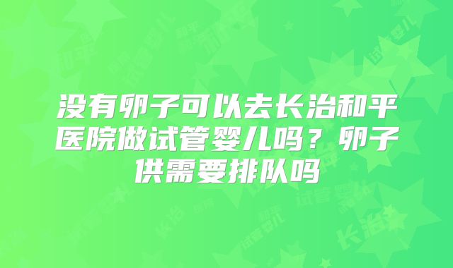 没有卵子可以去长治和平医院做试管婴儿吗？卵子供需要排队吗