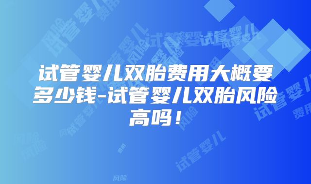 试管婴儿双胎费用大概要多少钱-试管婴儿双胎风险高吗!