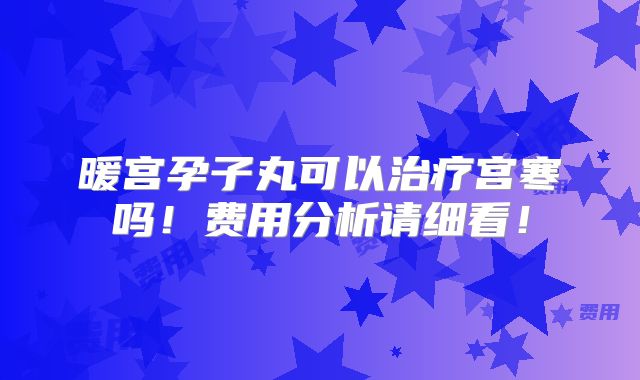 暖宫孕子丸可以治疗宫寒吗!费用分析请细看!