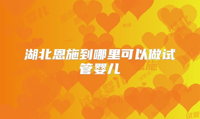 湖北恩施到哪里可以做试管婴儿