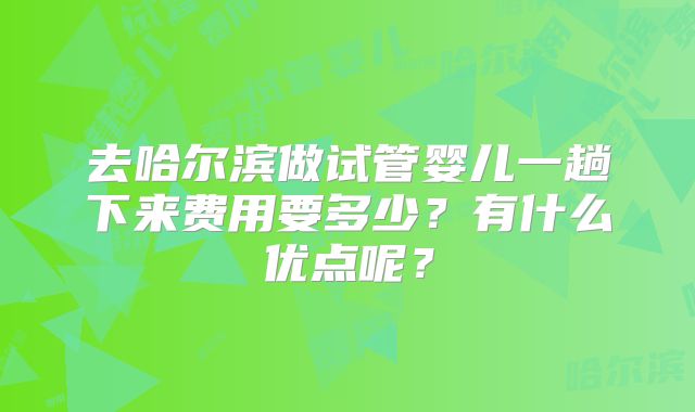 去哈尔滨做试管婴儿一趟下来费用要多少？有什么优点呢？
