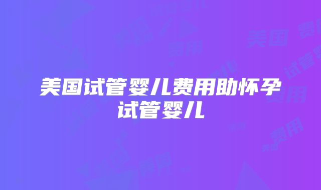 美国试管婴儿费用助怀孕试管婴儿