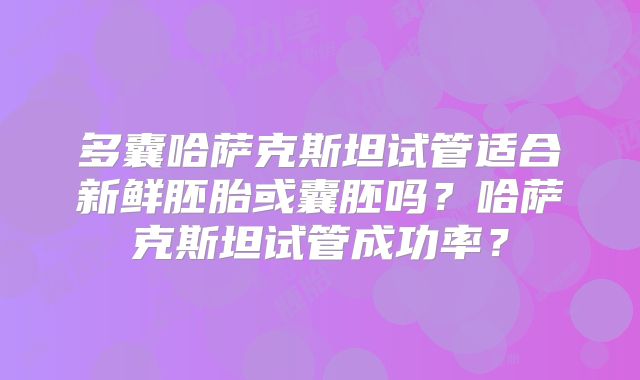 多囊哈萨克斯坦试管适合新鲜胚胎或囊胚吗？哈萨克斯坦试管成功率？