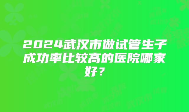 2024武汉市做试管生子成功率比较高的医院哪家好?