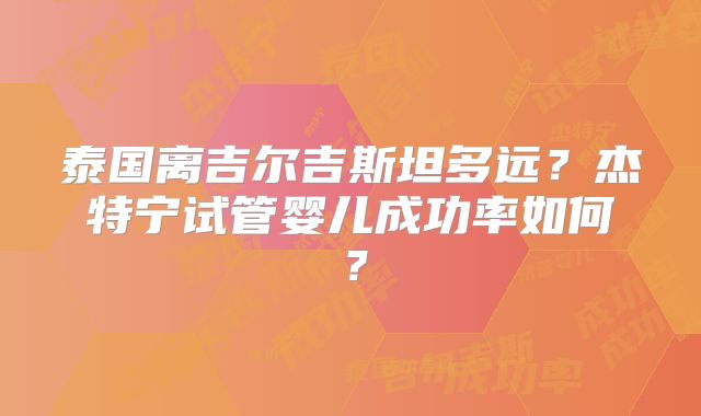 泰国离吉尔吉斯坦多远?杰特宁试管婴儿成功率如何?