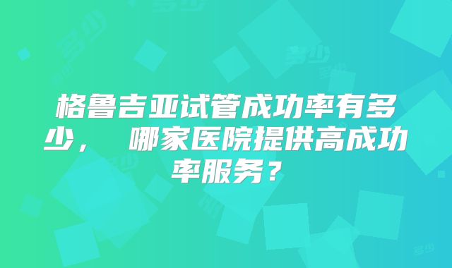 格鲁吉亚试管成功率有多少， 哪家医院提供高成功率服务？