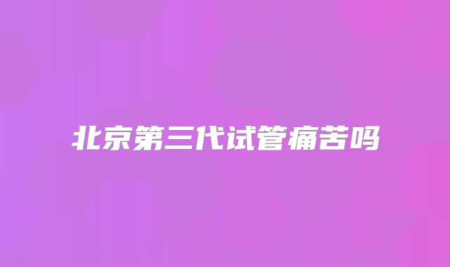 北京第三代试管痛苦吗