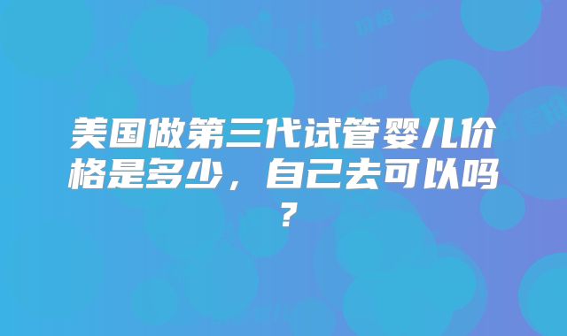 美国做第三代试管婴儿价格是多少，自己去可以吗？
