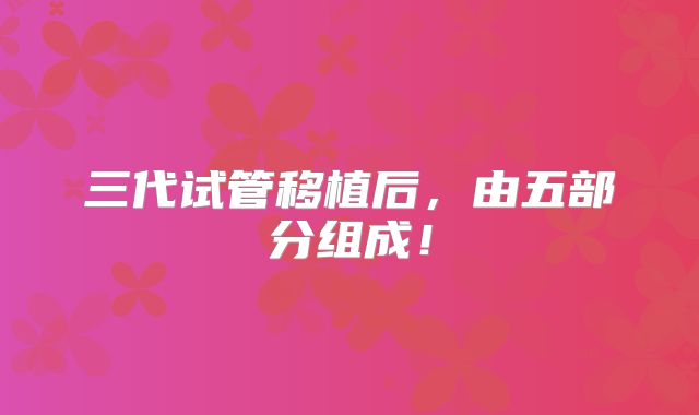 三代试管移植后，由五部分组成！