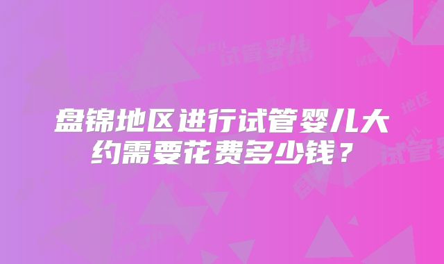 盘锦地区进行试管婴儿大约需要花费多少钱?