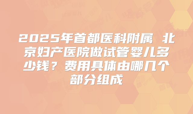 2025年首都医科附属 北京妇产医院做试管婴儿多少钱？费用具体由哪几个部分组成