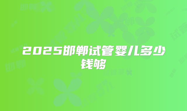 2025邯郸试管婴儿多少钱够