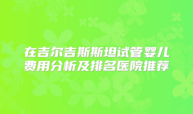 在吉尔吉斯斯坦试管婴儿费用分析及排名医院推荐