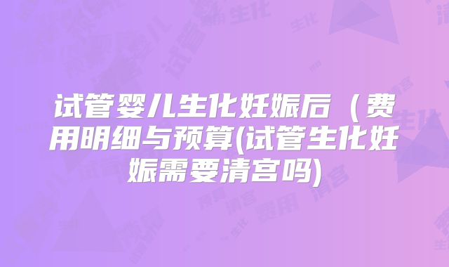 试管婴儿生化妊娠后(费用明细与预算(试管生化妊娠需要清宫吗)