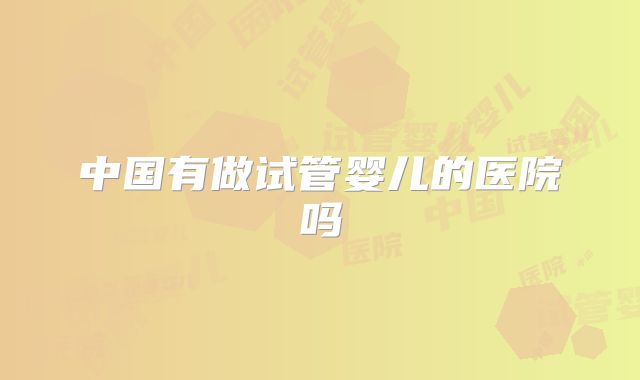 中国有做试管婴儿的医院吗