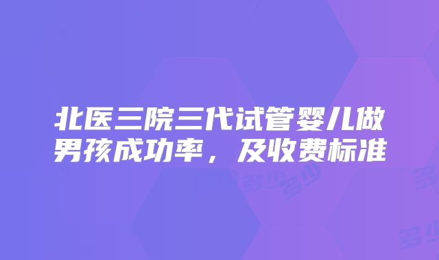 北医三院三代试管婴儿做男孩成功率，及收费标准