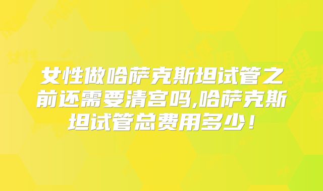 女性做哈萨克斯坦试管之前还需要清宫吗,哈萨克斯坦试管总费用多少！