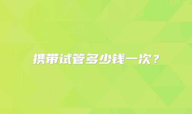 携带试管多少钱一次?
