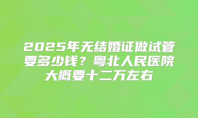 2025年无结婚证做试管要多少钱?粤北人民医院大概要十二万左右