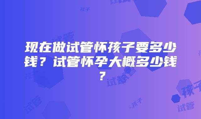 现在做试管怀孩子要多少钱?试管怀孕大概多少钱?