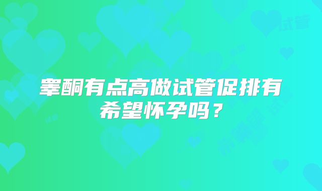 睾酮有点高做试管促排有希望怀孕吗？