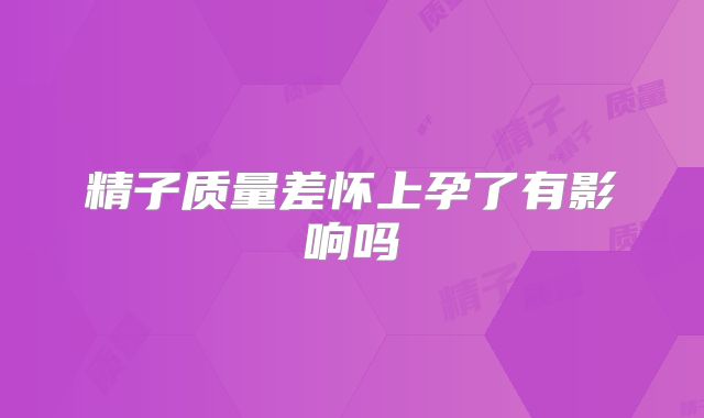 精子质量差怀上孕了有影响吗