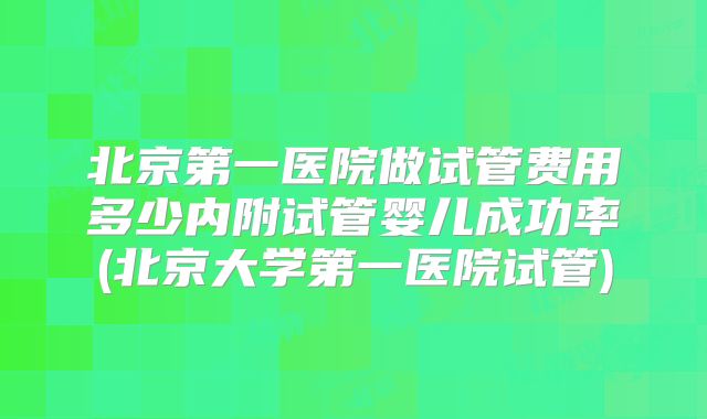 北京第一医院做试管费用多少内附试管婴儿成功率(北京大学第一医院试管)