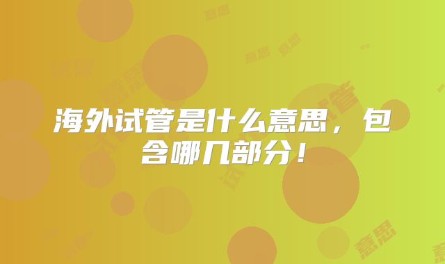 海外试管是什么意思,包含哪几部分!