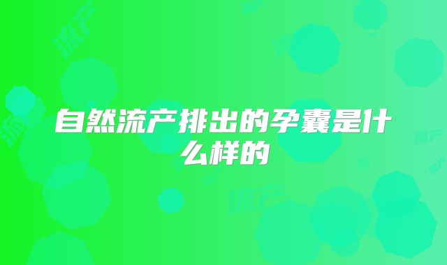 自然流产排出的孕囊是什么样的