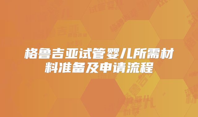 格鲁吉亚试管婴儿所需材料准备及申请流程