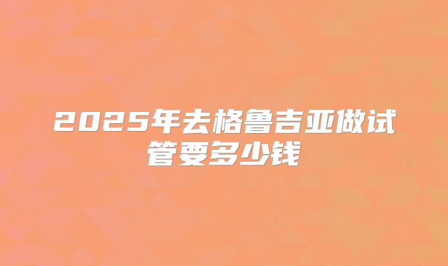 2025年去格鲁吉亚做试管要多少钱