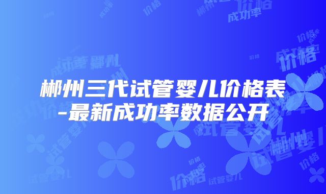 郴州三代试管婴儿价格表-最新成功率数据公开