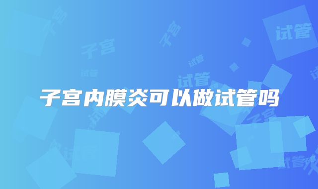 子宫内膜炎可以做试管吗