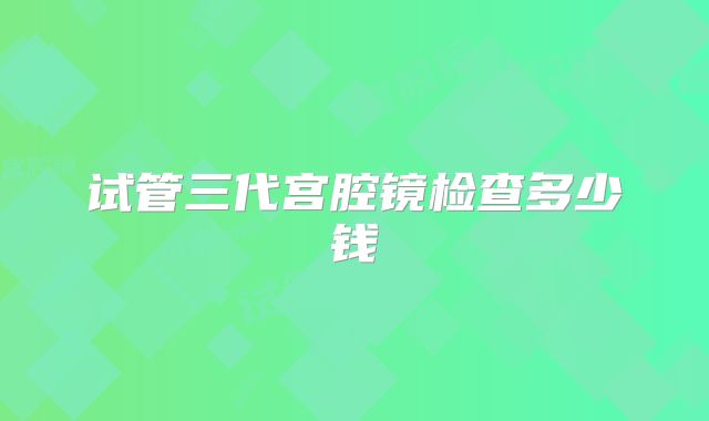 试管三代宫腔镜检查多少钱