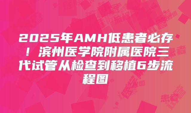 2025年AMH低患者必存！滨州医学院附属医院三代试管从检查到移植6步流程图
