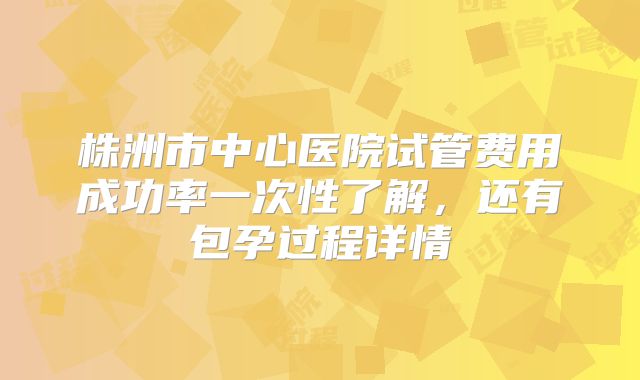 株洲市中心医院试管费用成功率一次性了解，还有包孕过程详情