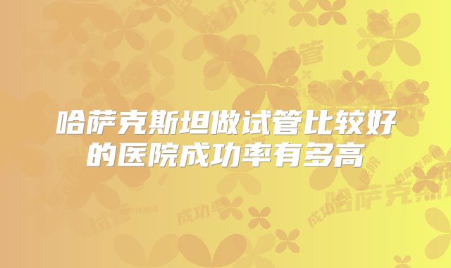 哈萨克斯坦做试管比较好的医院成功率有多高