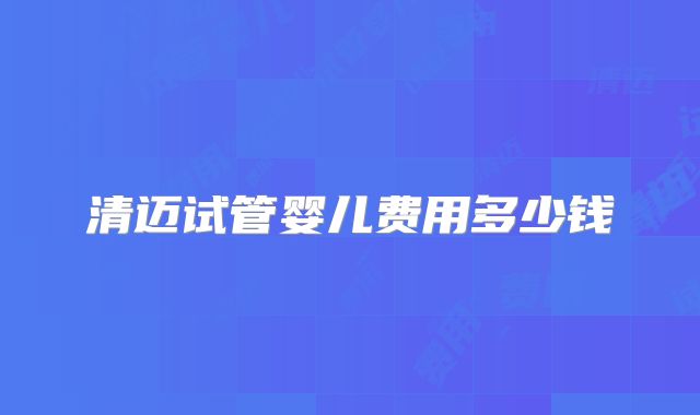 清迈试管婴儿费用多少钱