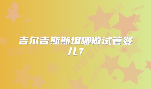 吉尔吉斯斯坦哪做试管婴儿?