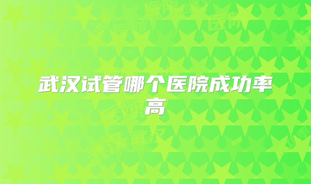 武汉试管哪个医院成功率高